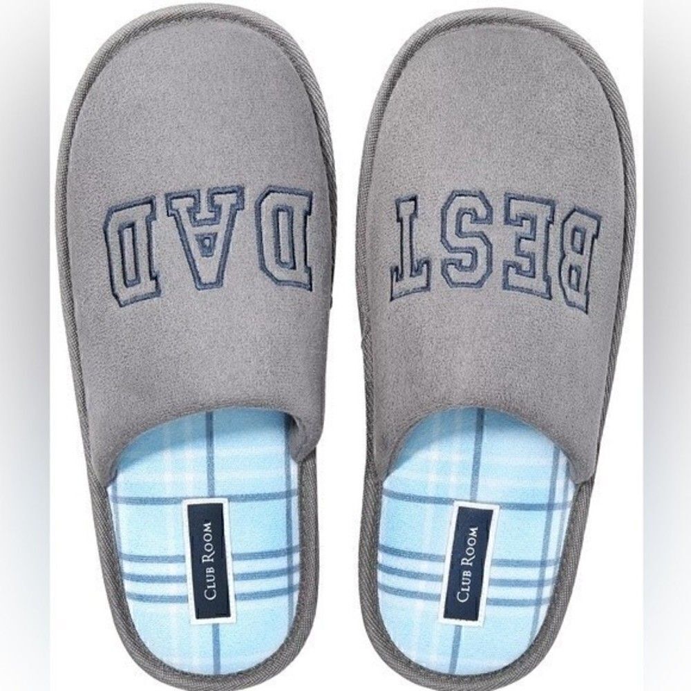 Club room slippers CLUB ROOMMen's Best Dad Embroidered Slippers 6-7 small shoes